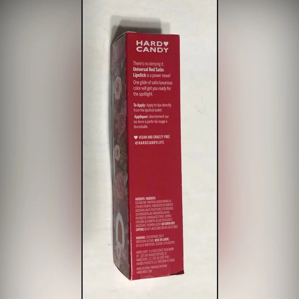 Hard Candy Satin Lipstick  universal red. 0.12oz